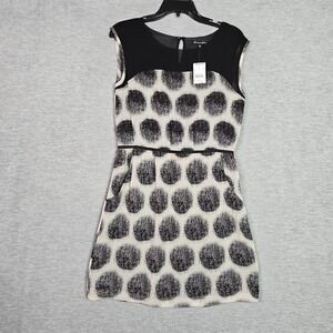 Broadway & Broome By Madewell Dress Womens Size 4 Black White Polka Dot NWT